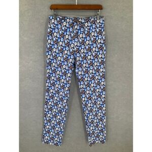 J.McLaughlin Floral Print Pants Womens Size 12 Straight Leg‎ Blue Brown Stretchy